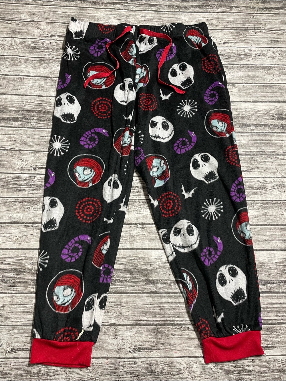 Adult Large Nightmare Before Christmas Jack & Sally Fleece Sleep Pants Great Con